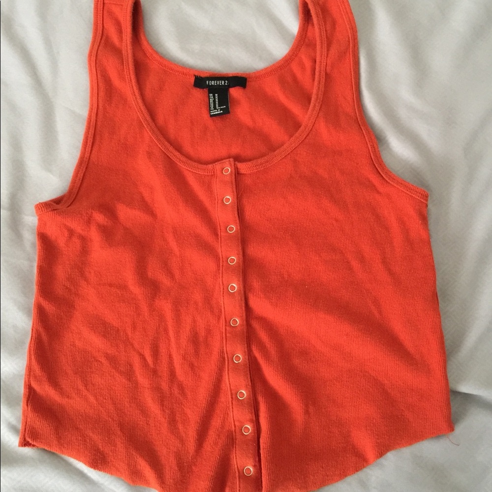 Orange cropped tank